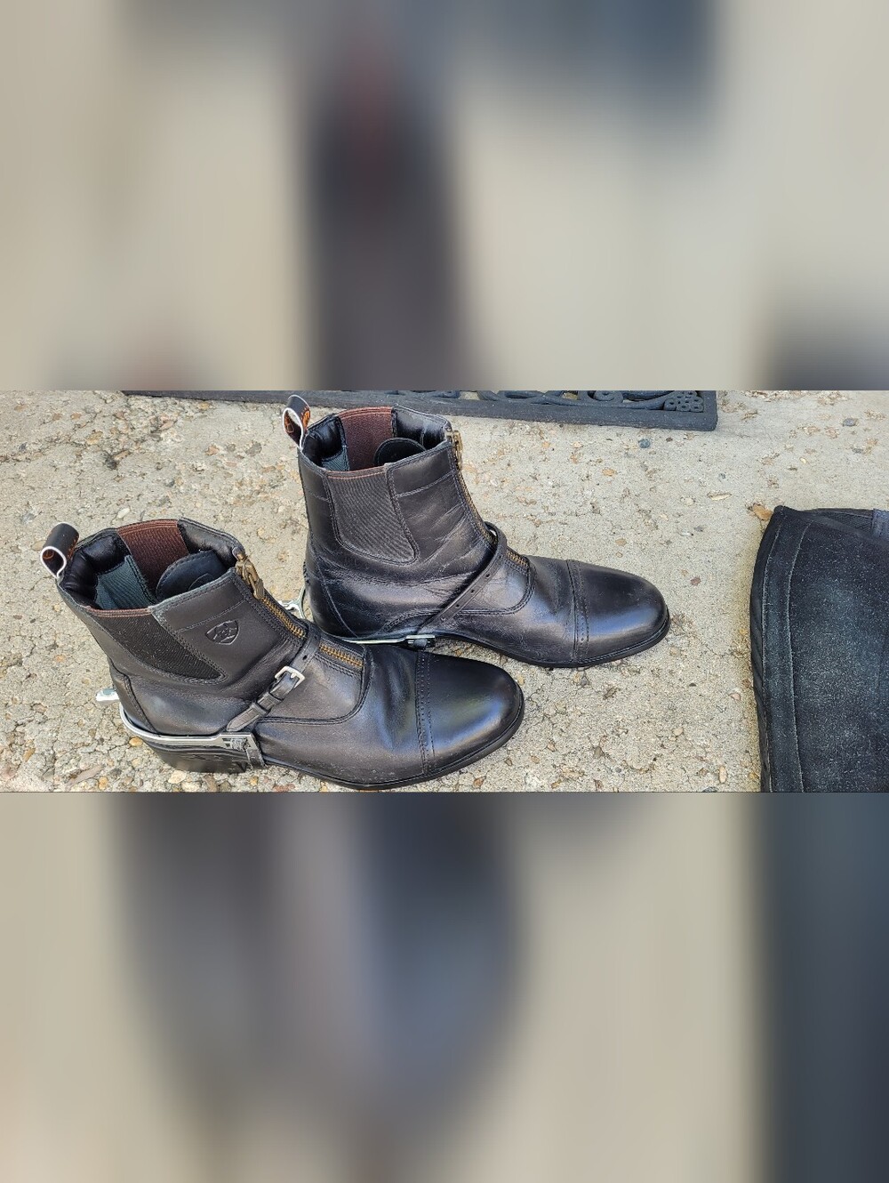 Men's Ariat Black Leather Zip Equestrian Boots